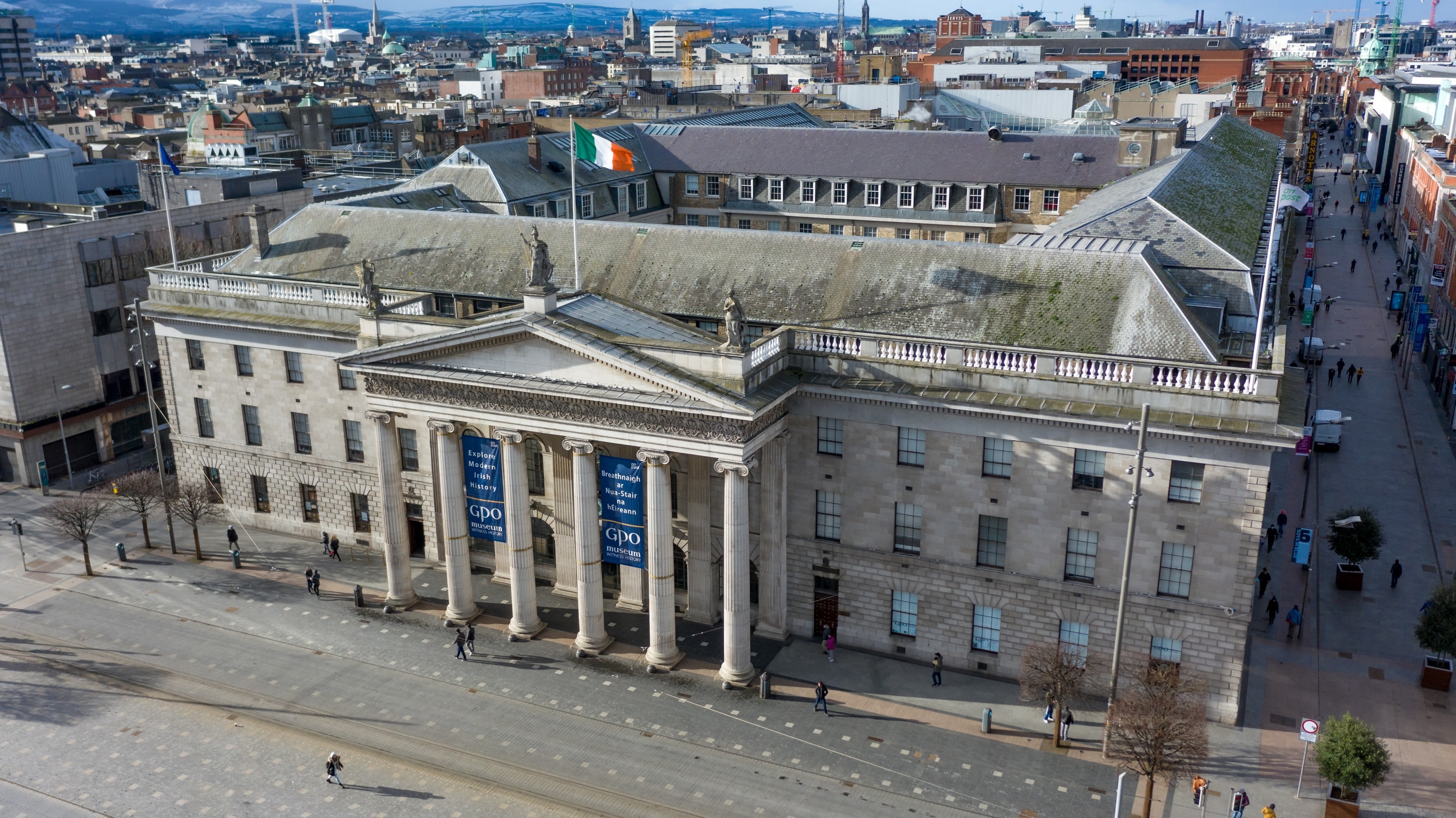 Vista aérea de la Oficina General de Correos (GPO) de Dublín - © Irish Drone Photography