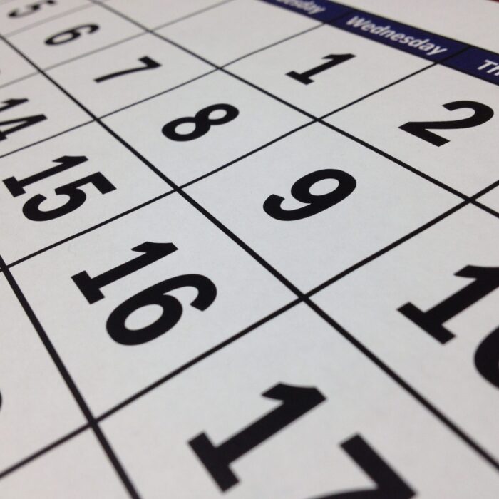 Un calendrier - Domaine public