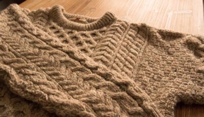 Jersey de Aran con trenzas irlandesas tradicionales