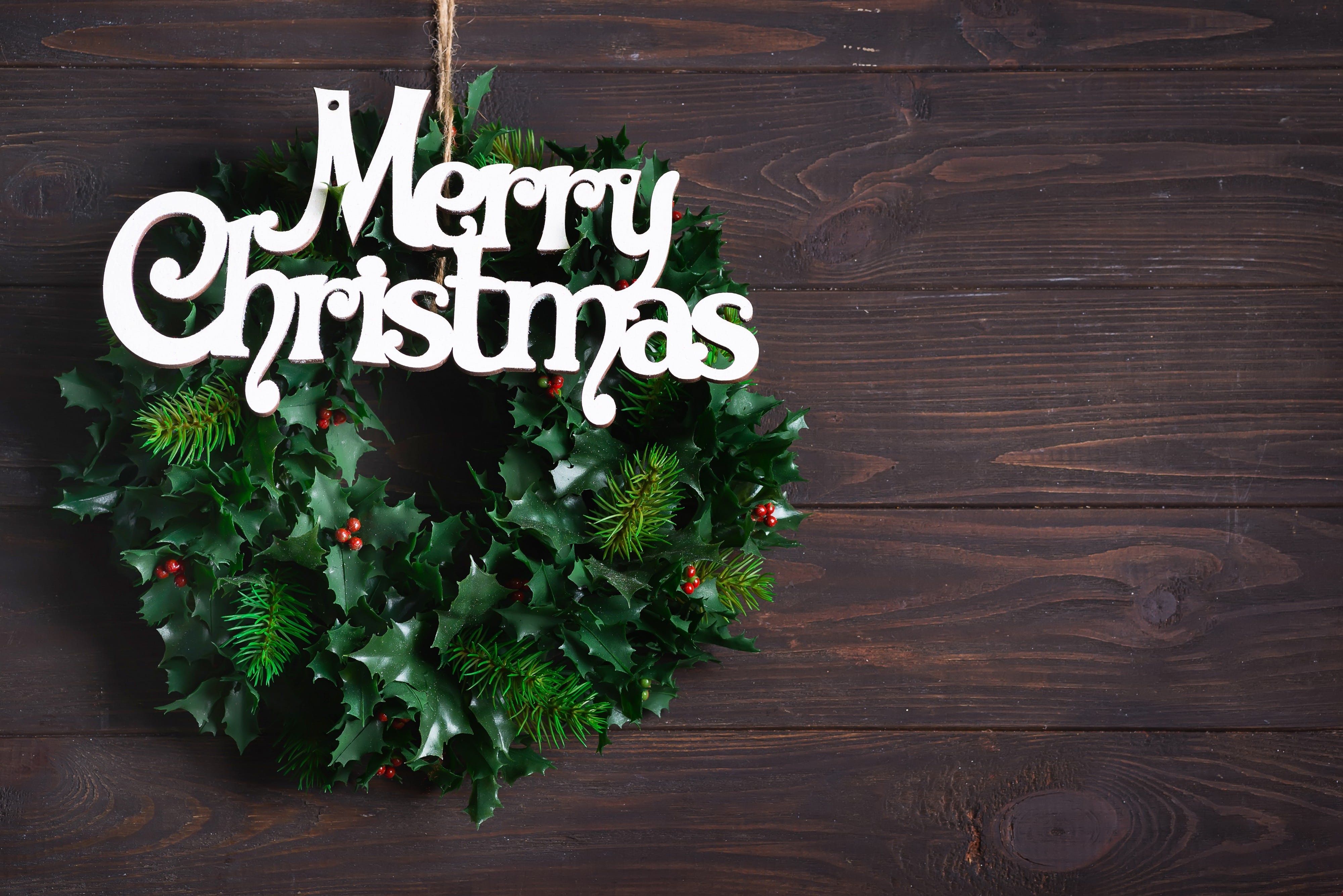 Une couronne de houx pour Noël - © lyulkamazur