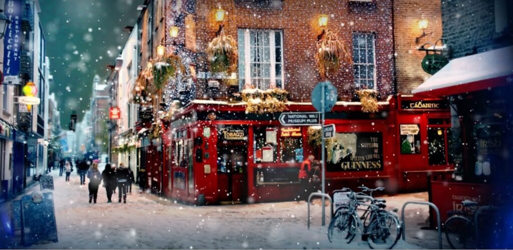 Ya es Navidad en el Temple Bar de Dublín