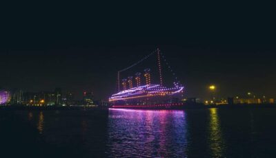 El Titanic reconstruido por drones en Belfast