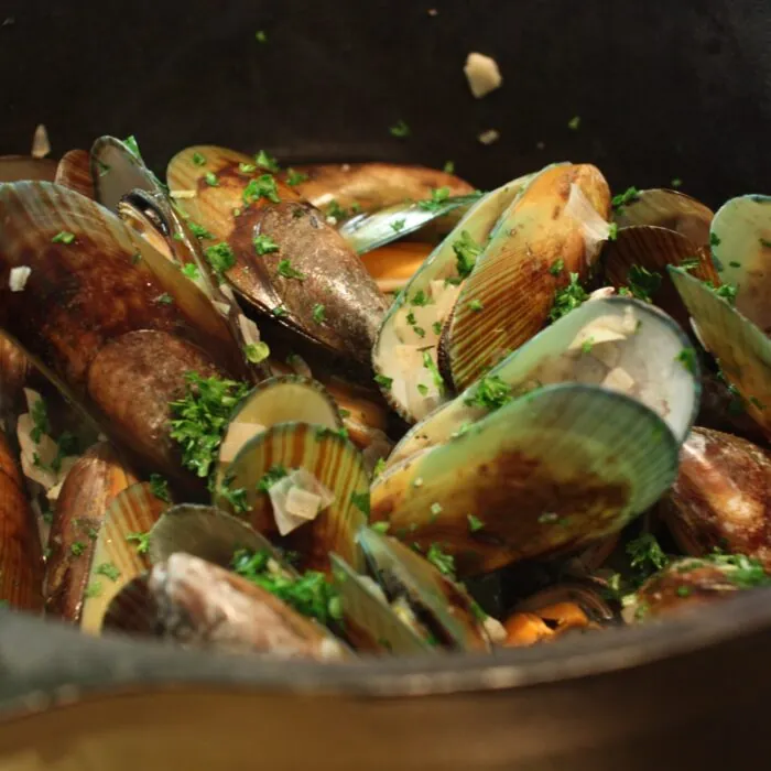 Mejillones empanados con ajo
