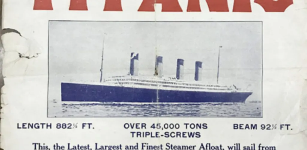 Un cartel publicitario del Titanic, vendido en subasta por 62 000 libras