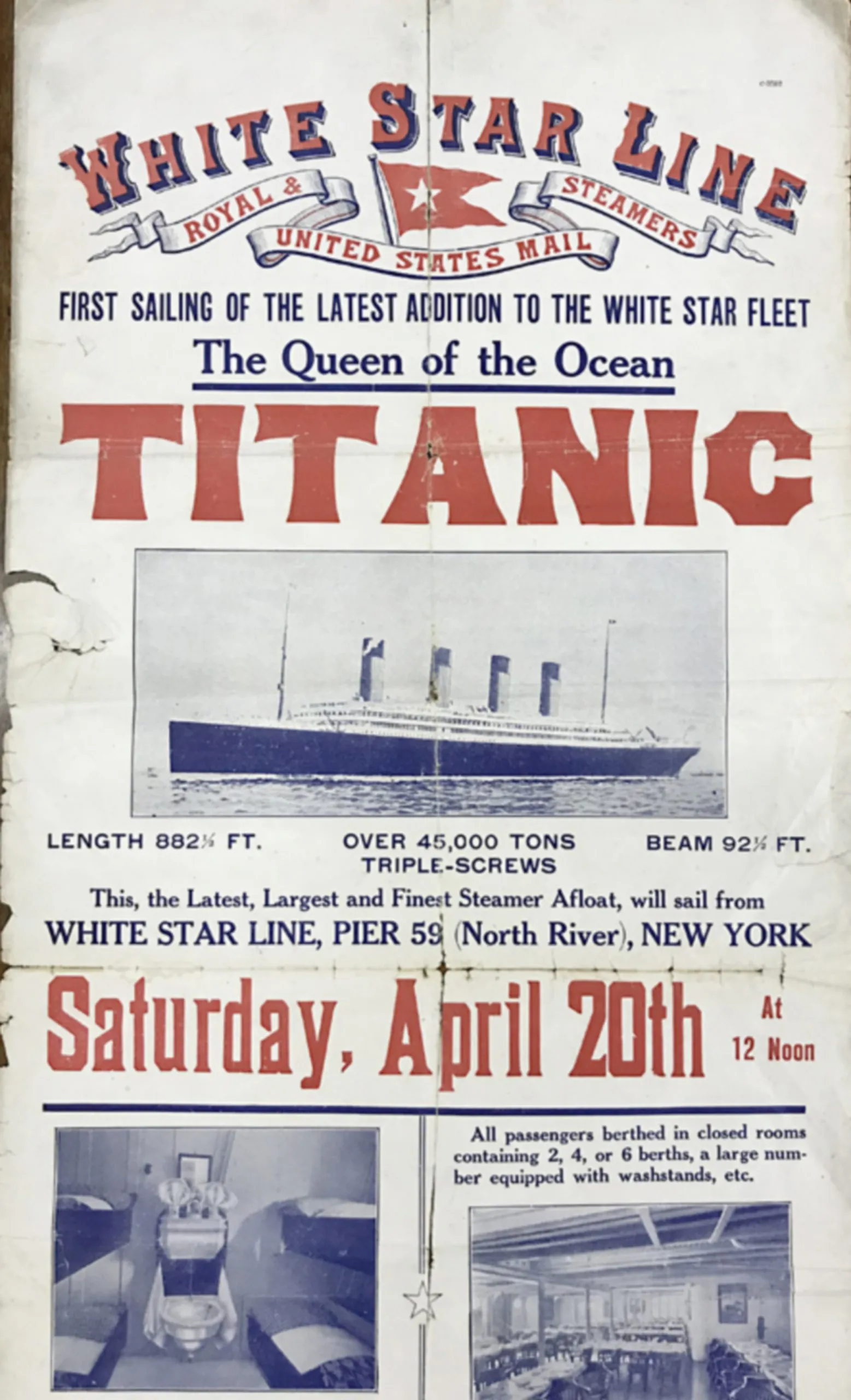 Affiche publicitaire du Titanic
