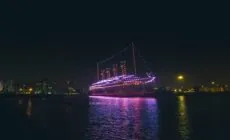 El Titanic reconstruido por drones en Belfast