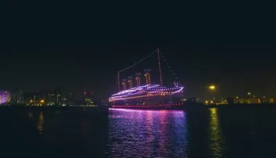 El Titanic reconstruido por drones en Belfast